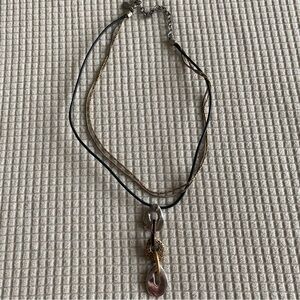 Chico's Black and Gold Pendant Necklace